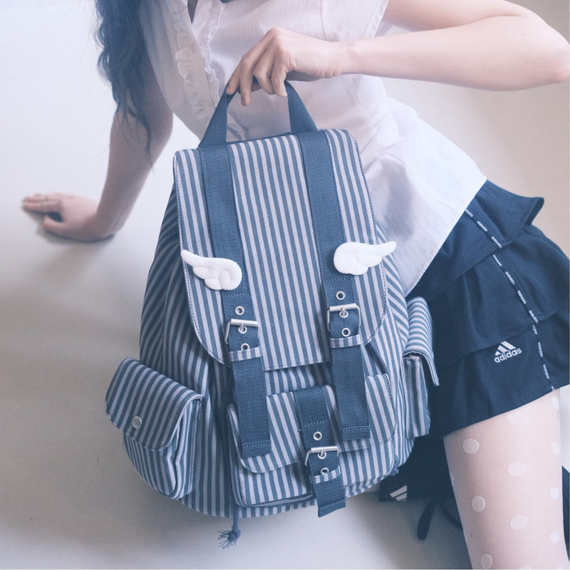 Ding Ding Backpack_stripe charcoal
