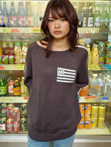 FLAG BOATNECK KNIT CHARCOAL