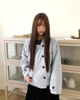 Ringsa Double-Button Collar Wool Short Coat