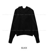 Sein High Neck Hood Knit Cardigan