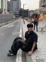 Ty Sun Balloon Wide Banding Denim Pants