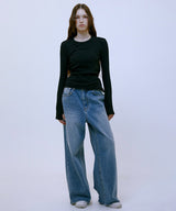 Double Layered Strap Top (BLACK)