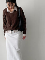 Raccoon V-neck loose-fit knit