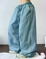 LINEN VIVID STRIPE WIDE PANTS 🩵🍰🌴🤎🖤5COLOR