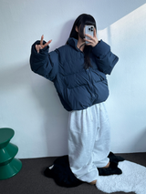 FLEECE❤TWO PINTUCK PARACHUTE LONG PANTS 🖤🤍🩶3COLOR