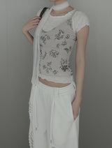 Ripple Wrinkle Boat Neck Tee