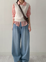 Nana See-through Round Neck Vest