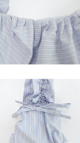 Ore Stripe Shirring Shoulder Crossbag