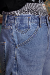 BLOCK DENIM PANTS / BLUE