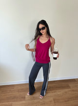 low rise track pants