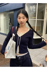 ID Vネックニットカーディガン