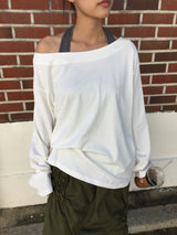 Slam off-shoulder long sleeve (4color)