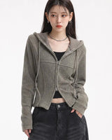 (W's) Side Slit Ribbed Hoodie