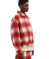 BRUSHED FLANNEL ZIP JACKET (RED)