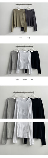 Mode Basic Round Slim Long Sleeve Tee