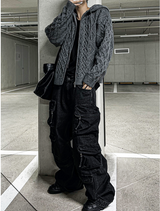 multi pocket cargo denim pants