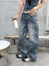 キッチュスリットワイドデニムパンツ