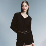 Bella Semi Crop Cardigan Navy