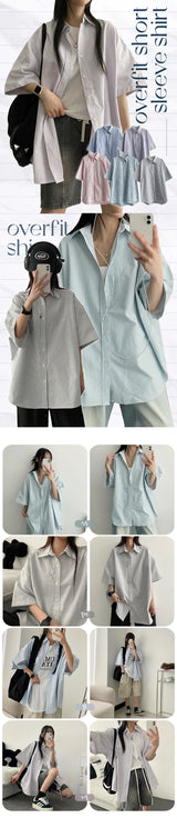 Zuch Oversized Fit Oxford Street Life Short Sleeve Shirt