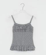 Gentil Frill Dot Layered Sleeveless Cardigan Set