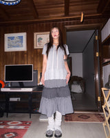 (2color) Eyelet Frill Tiered Rib Short Sleeve Tee