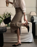 Lavin H-line Slit Long Skirt / 4 colors