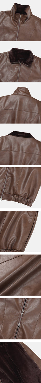 [F/W] Crack fur leather jacket(2color)