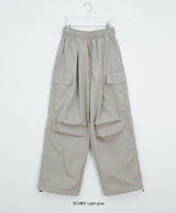 [unisex] Bene Nylon Cargo Parachute Banding Wide Pants