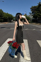 DOT COMBI MINI DRESS