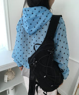 Danbury See-through Dot Hooded Loose Fit Jumper Summer Outerwear 3 Colors
