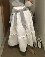 [MADE] Whisper, frill long skirt