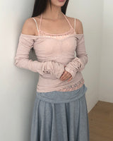 Ruex Flower Lace Halter Sleeveless Top