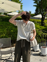 LMN サマーエアークールヘンリーネック半袖Tシャツ (5 colors)