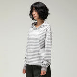GHD034 ピアストライプジップアップフーディ (GRAY)