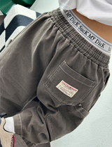 HIP PATCH RIVET PIGMENT DENIM BERMUDA 🫐🍪🖤3COLOR