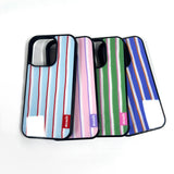 【MADE】スリーピー ストライプ イブニング ブルー iPhoneケース [Glossy Glass/Magsafe]