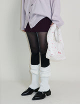 プラムショーツレイヤードミニスカート (Wool Material)