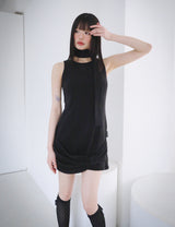 SLEEVELESS RIBBON DRESS(BLACK)