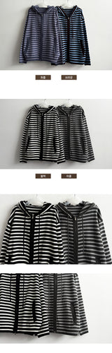 Kai Boxy Two Way Dangara Knit Hooded Zip-Up