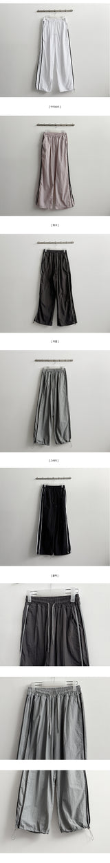 Tyrone two-line nylon wide pants