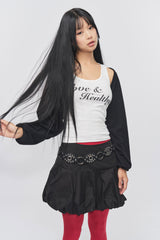 Love & Healthy Logo Sleeveless Top White