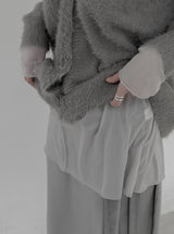 Mesh see-through polar long-sleeve tee