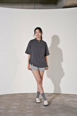 S-Cオープンヘンリーネック 1/2 TEE (Charcoal)