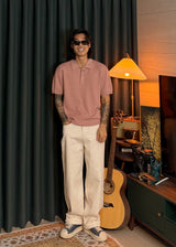 Hidden-button collar Knit 9COLOR