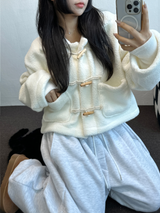 SHEEP FUR SEMI CROPPED TTEOKBOKKI COAT 🤎🤍🧸4COLOR