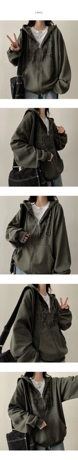 Crack Boxy Fit Twoway Hooded Zip-Up