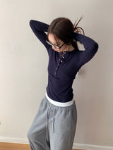 Base Spandex Round Long Sleeve T-Shirt
