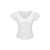 BACK RIBBON PUFF TEE [WHITE]