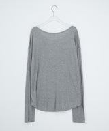 Nuaf Loose-Fit Summer Henley Neck Button Long Sleeve Tee