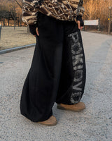 Poki Big Wide Lettering Sweat Pants